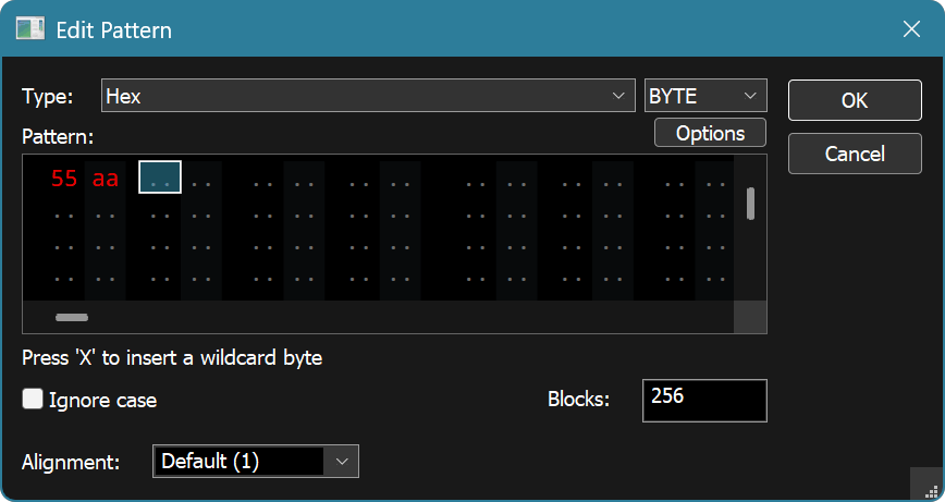 Edit Pattern Window