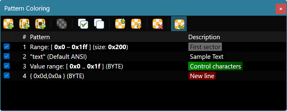 Pattern Coloring Tool Window