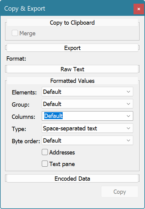 Copy & Export Tool Window