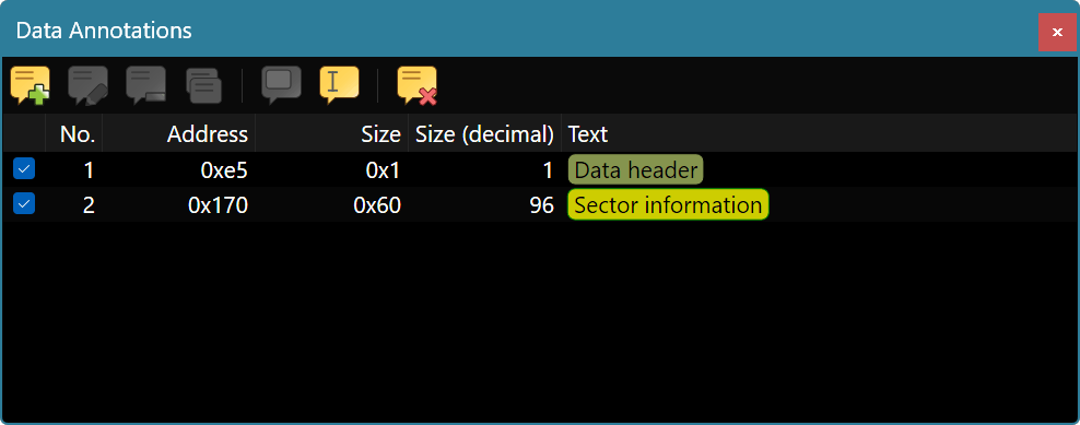 Data Annotations Tool Window