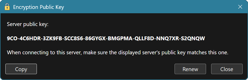 Server Encryption Settings