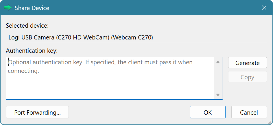 Share Device Window Screenshot